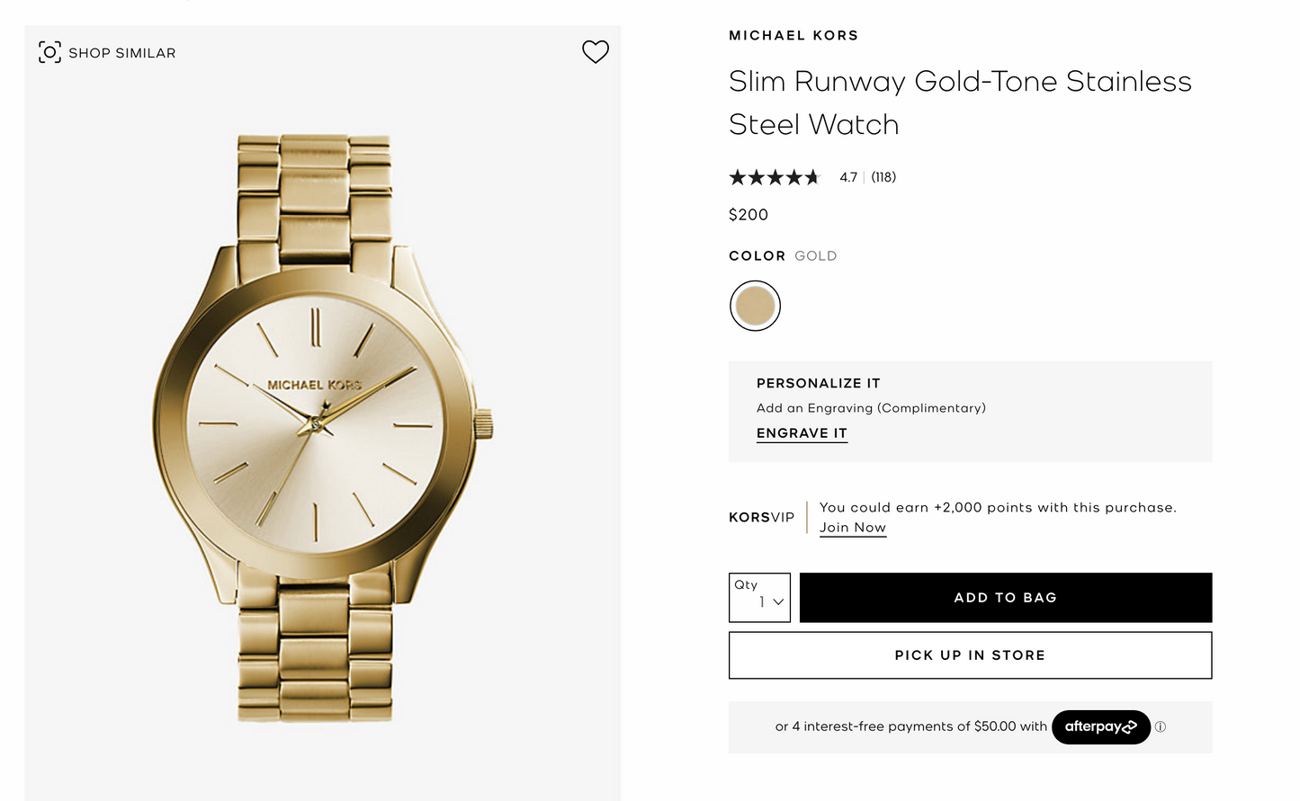 MK Gold Watch